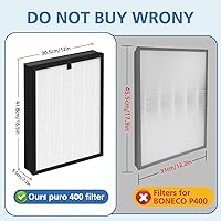 Vista 4 de 400 Air Purifier Replacement Filter True HP-14 HEPA Filter Compatible with Puro 400 Air Purifier, 3-in-1 HEPA with Activated Carbon Filter Attach