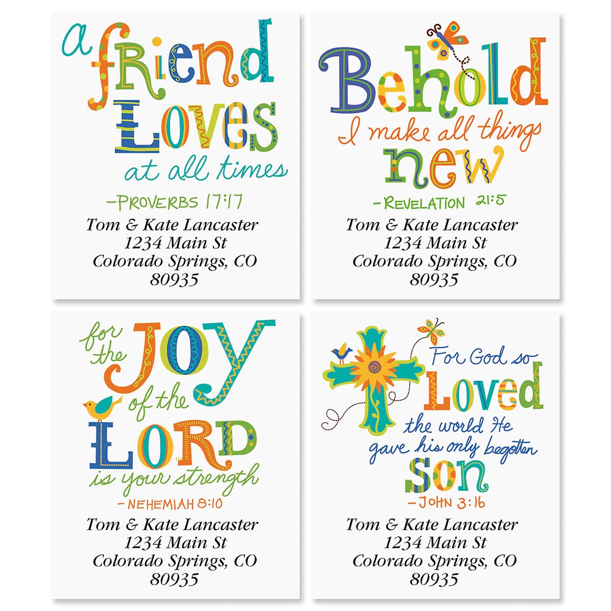 Colorful Images Joy Religious Easter Return Address Mailing Labels, Personalize with Name and Shipping Address, Set of 144 Self Adhesive, Easy Peel