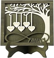 Vista 19 de Joyforisa Regalos para mamá y abuela, marco personalizado del árbol de la vida con corazones y nombres, marco de árbol familiar de madera