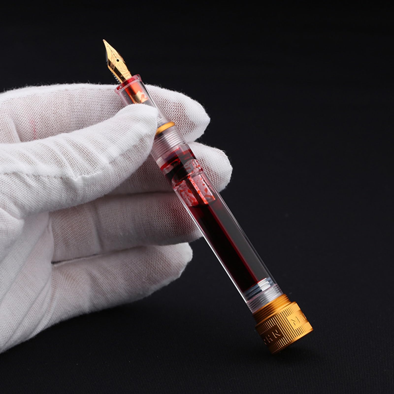 Opzione con pennino fine, penna stilografica trasparente, capacità sottovuoto, strumento di apprendimento efficiente, penna stilografica con riempimento sottovuoto