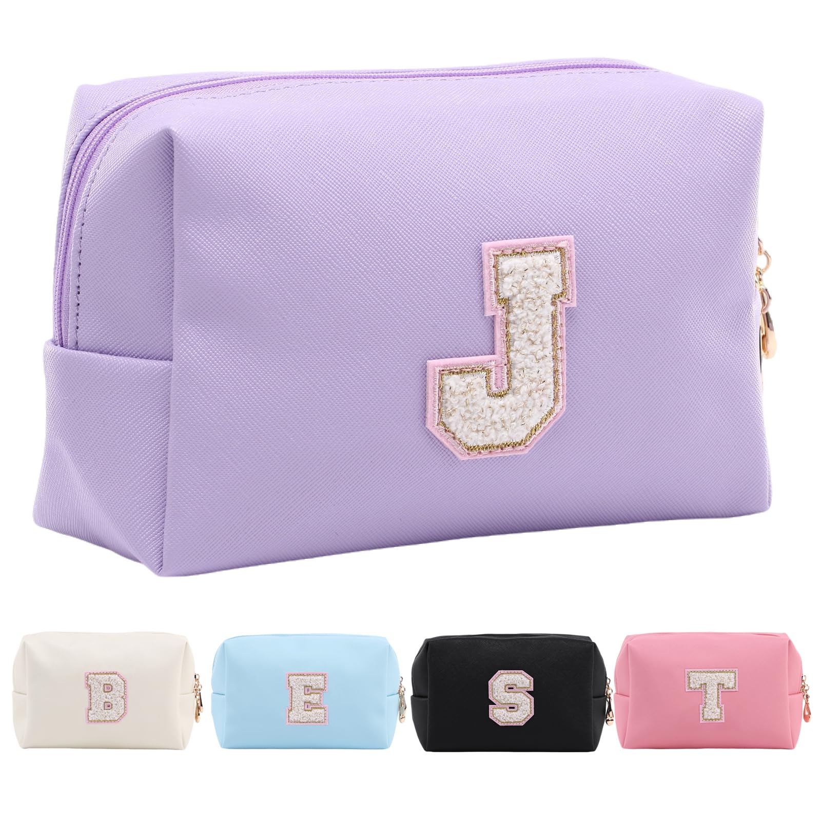 Personalized Makeup Bag,Waterproof Travel Makeup Pouch Cosmetic Bag Birthday Gift for Women Mom，Bride Bridesmaid Cosmetic Bag A-Z — view 116