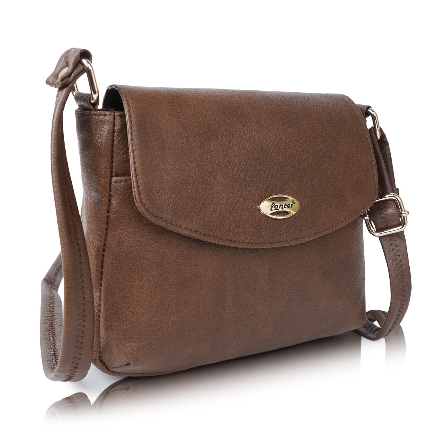 LANCER Vegan Leather Casual Classy Travel Hobo Crossbody Daytrip Side Shoulder Tote Sling Bag For Women, Brown (B0BRT1JDVK) Amazon Price History, Amazon Price Tracker