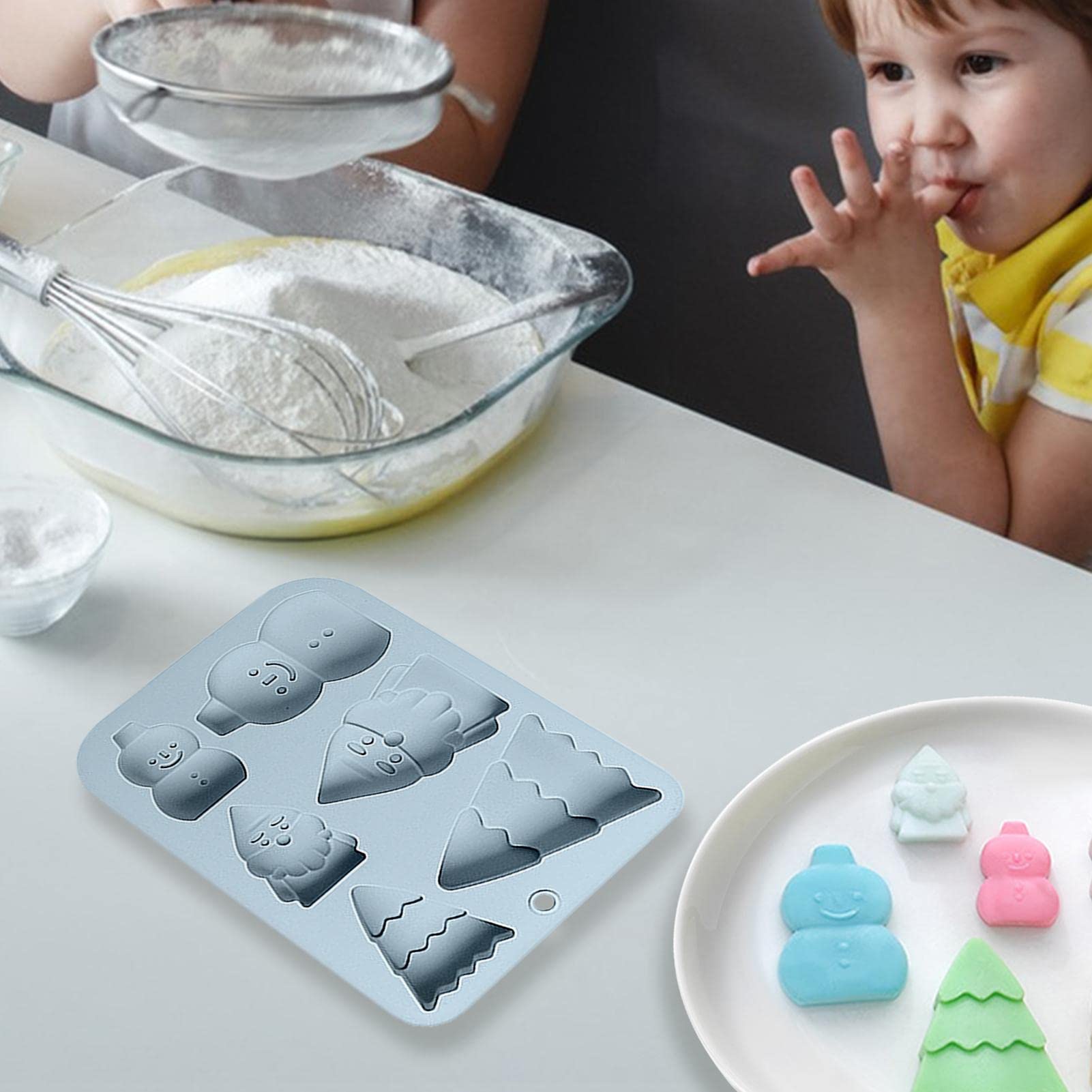 Stampo in silicone 3D a forma di albero di Natale per realizzare stampi per sapone, torte, cioccolato, strumenti da forno