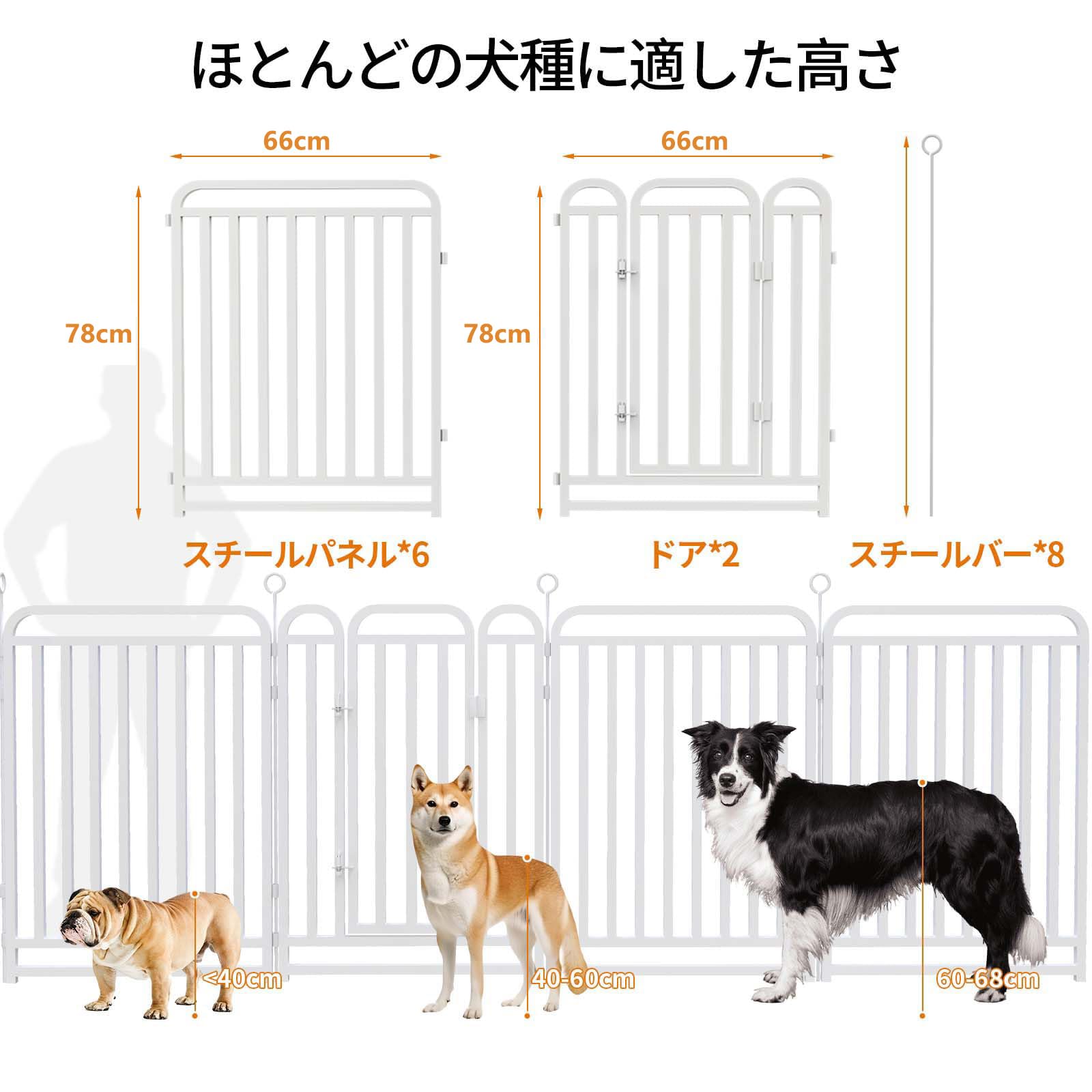 Amazon.co.jp: ZPUJIU ペットサークル ペットフェンス 犬 サークル