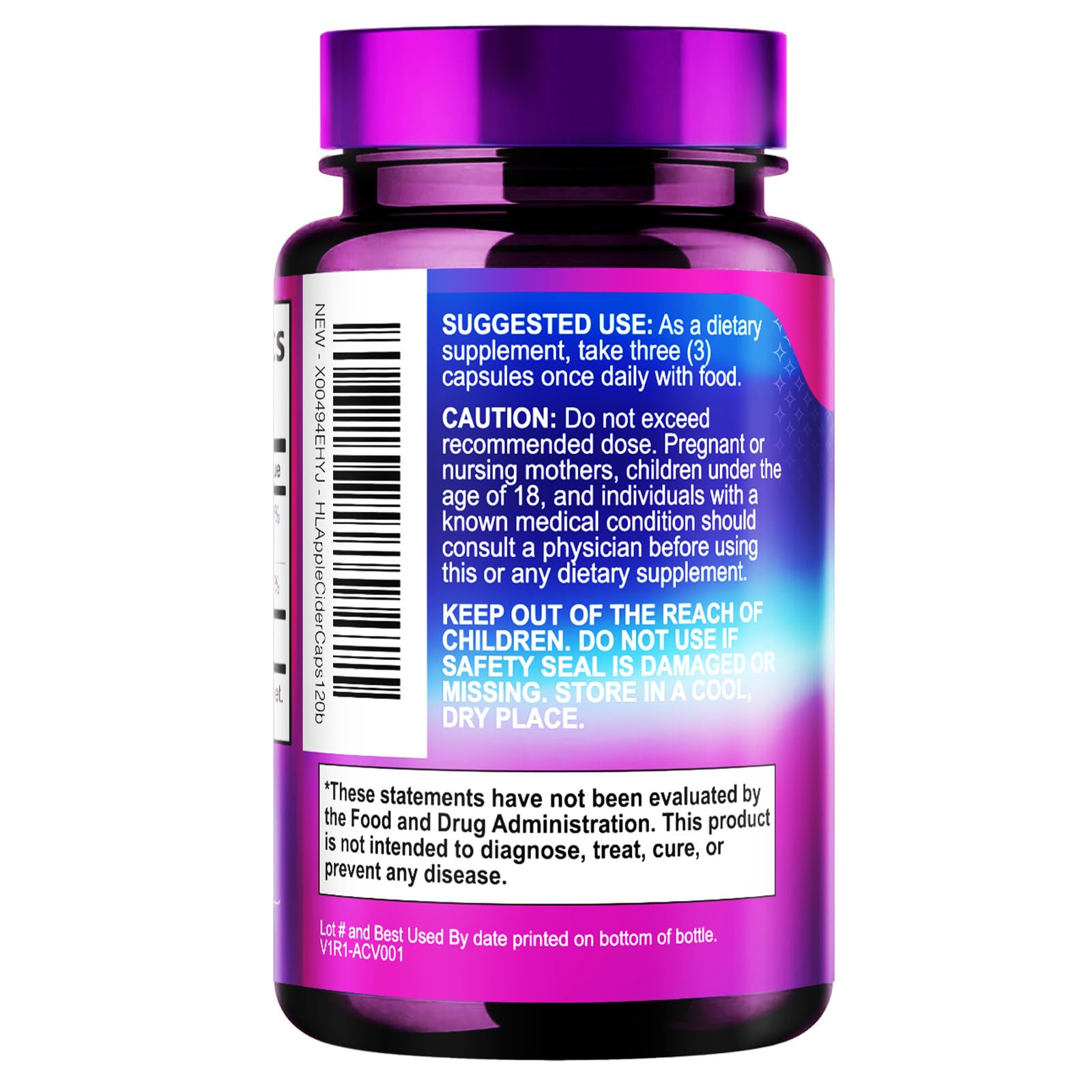 Apple Cider Vinegar Capsules 1877mg Per Serving - Extra Strength ACV Pills with Vitamin D3 - Apple Vinegar Supplement Sourced from The Mother for Digestion & Immune Support, Bottled USA - 120 Capsules — Amazon image 8