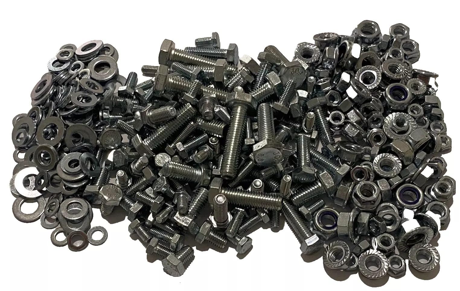 1.9kg Assorted Zinc Plated 1/4", 3/8" & 5/16" UNF (Unified Fine PItch Threads) Imperial Hexagon Head Bolts, Nuts and Washers