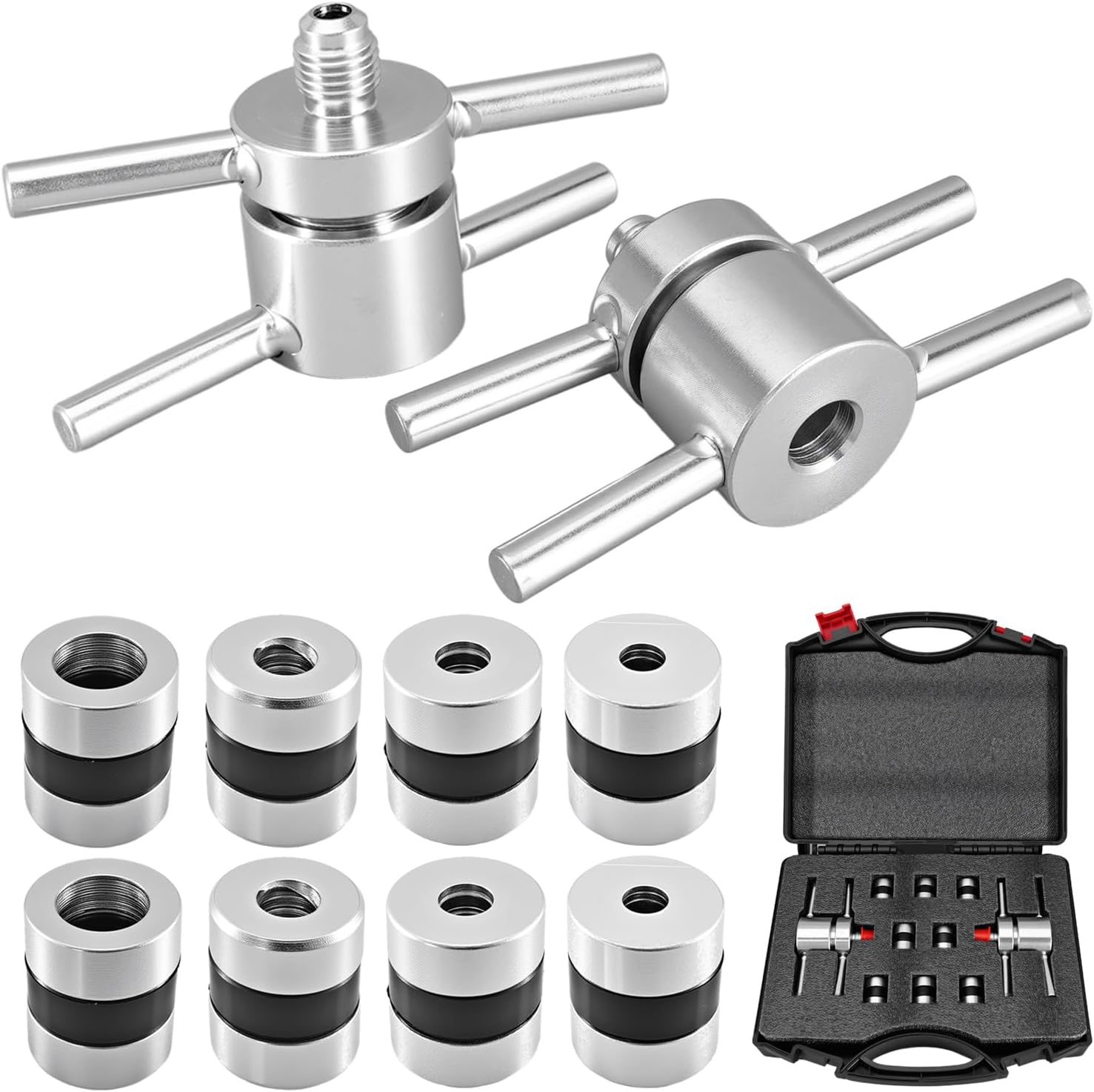 12458 HVAC Process Tube Adapter Kit Fit for 3/16" 1/4" 5/16" 3/8" Copper