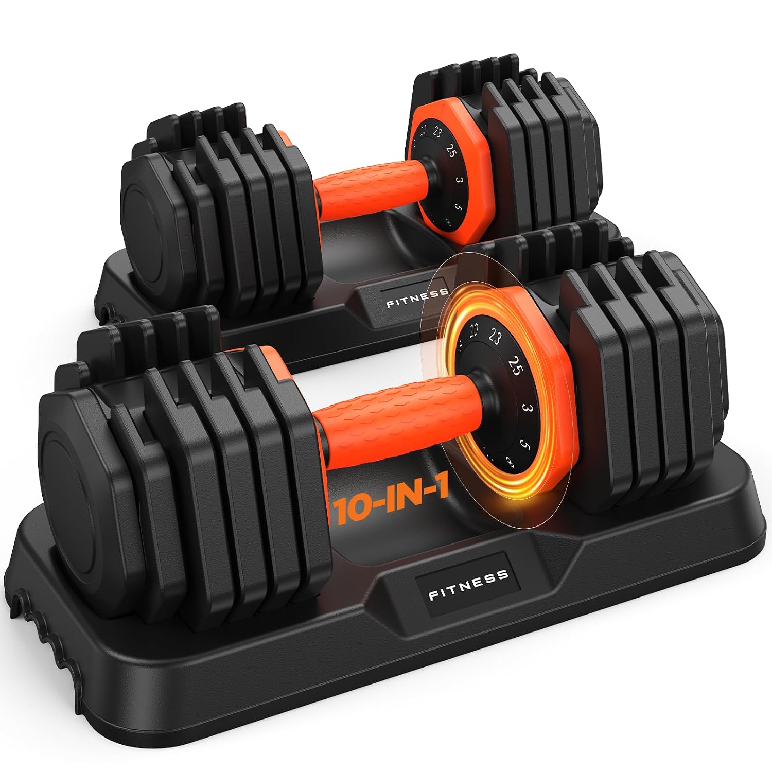 Adjustable Dumbbell Set of 2, 110 lbs with Storage - Image 10