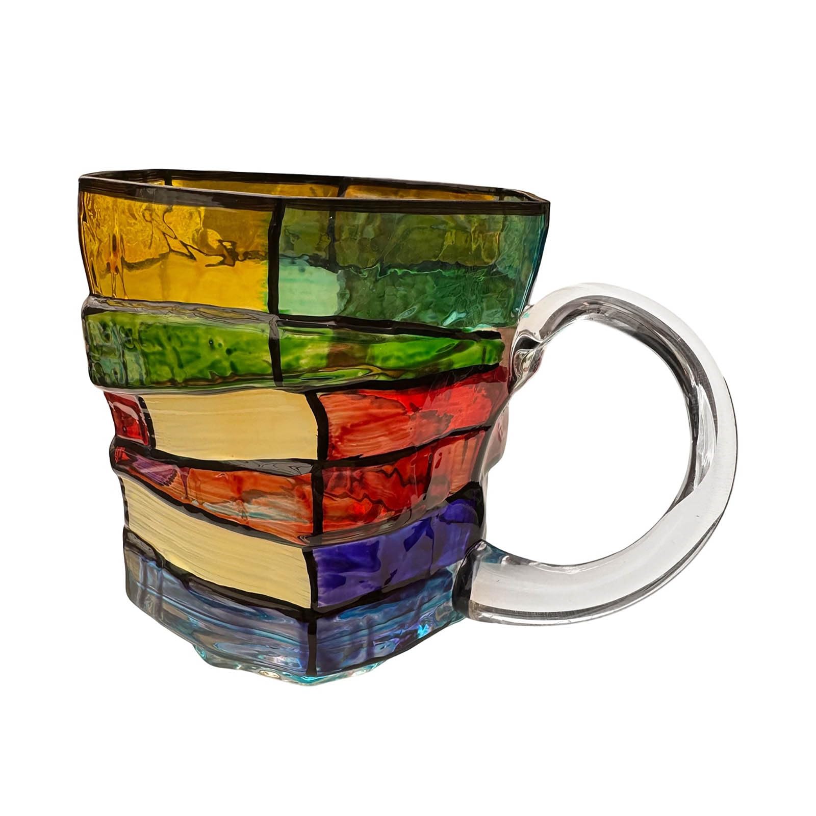 Gemalte Buchtasse, handgefertigte farbige Glasbuch-Kaffeetasse, Neuheit, einzigartige, bunte Acrylbücher, stapelförmige Kaffeetasse, Geschenke für Bücher, Liebhaber, Leser, Bibliothekare Küche, Haushalt & Wohnen