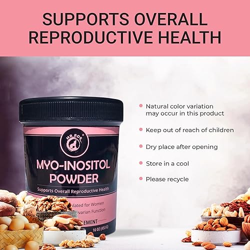 Miniatura 7 de Mr Ros Inositol Supplement Powder - Myo Inositol and D-Chiro Inositol Powder with Folate Vitamin D Fertility Supplements for Women Hormone Balance,