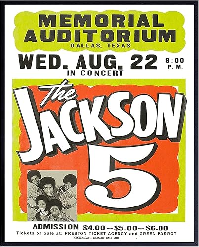 Póster de Michael Jackson - Música Motown Negra - Póster vintage del concierto de Jackson 5 - Arte de pared afroamericano - Historia negra famosa -