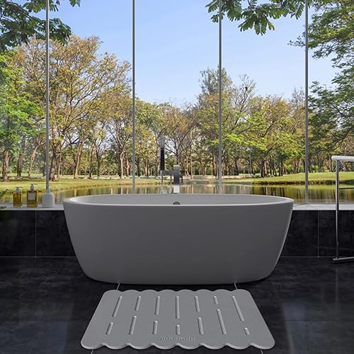 Miniatura 6 de WNOMDY Tapetes de baño de tierra de diatomeas, secado rápido, súper absorbente, tapete de diatomita con antideslizante para suelo de baño, ducha,