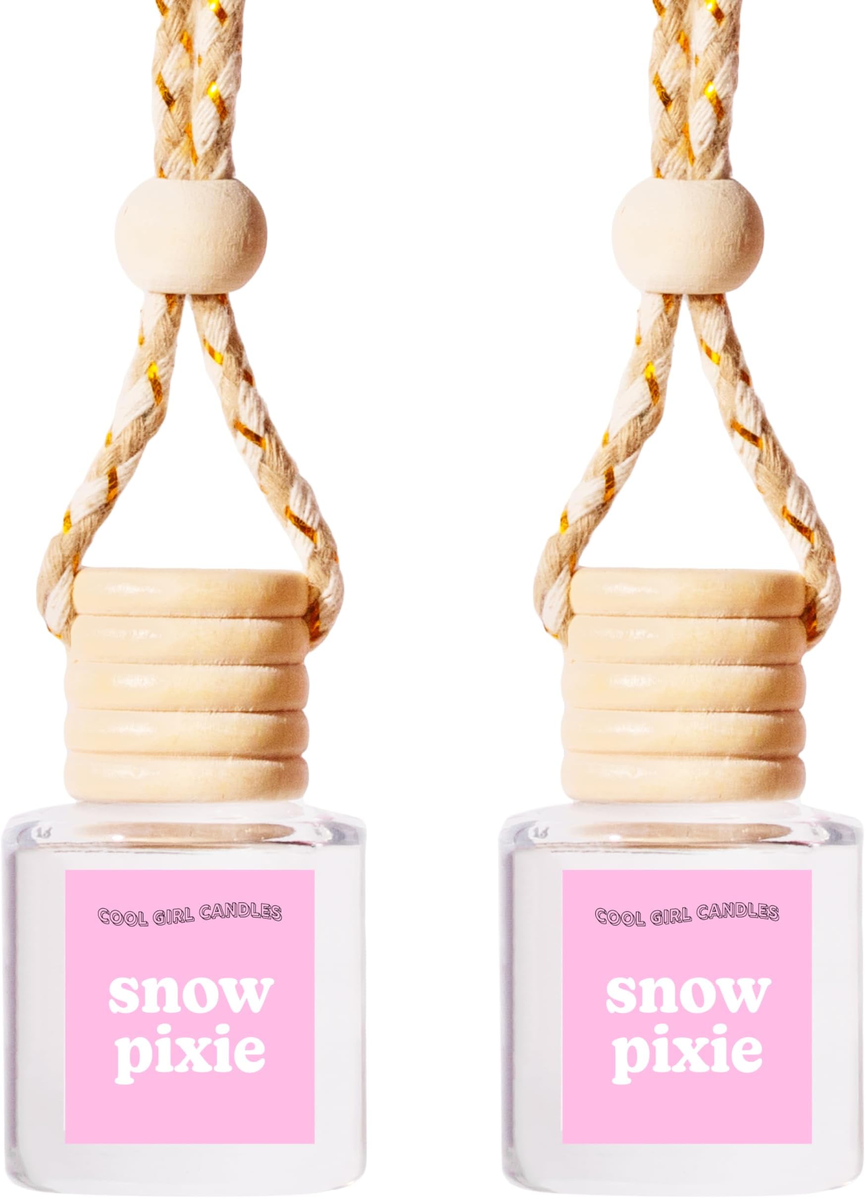 COOLGIRLCANDLES Snow Pixie Car Hanging Fragrance Oil Diffuser for Essential Oils, Long Lasting Car Diffuser Bottle