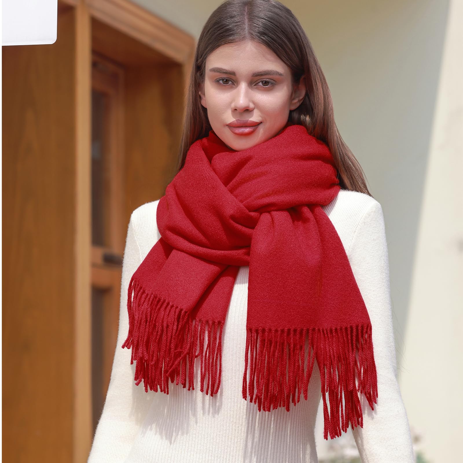 RIIQIICHY Sciarpa Donna Invernale Pashmina Scialle Caldo Stola Elegante per Abito da Sposa Cerimonia Donna