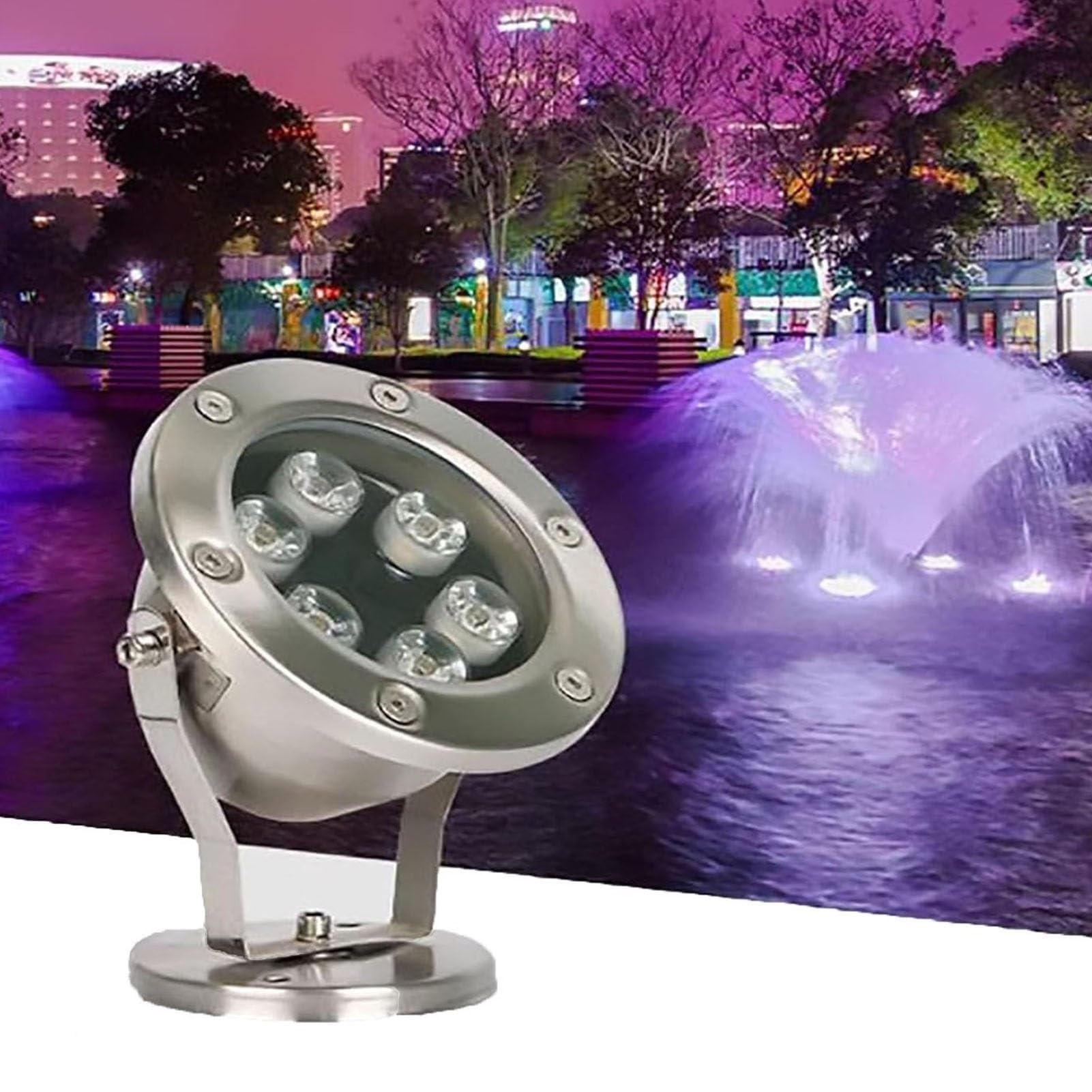 Foco para Piscina - Luz LED Subacuática, Luces De Estanque Empotradas Impermeables IP68, Luces De Paisaje Subacuáticas Giratorias De 12V, para Jardín, Césped Rocalla(Green,12w)