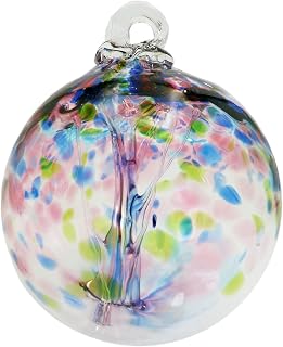 Dale Tiffany Hand Blown Glass, 3" Diameter Hope, Tree of Life Collection, Witch Globe Hanging Garden Indoor/Outdoor Decorative Ornament Gazing Ball
