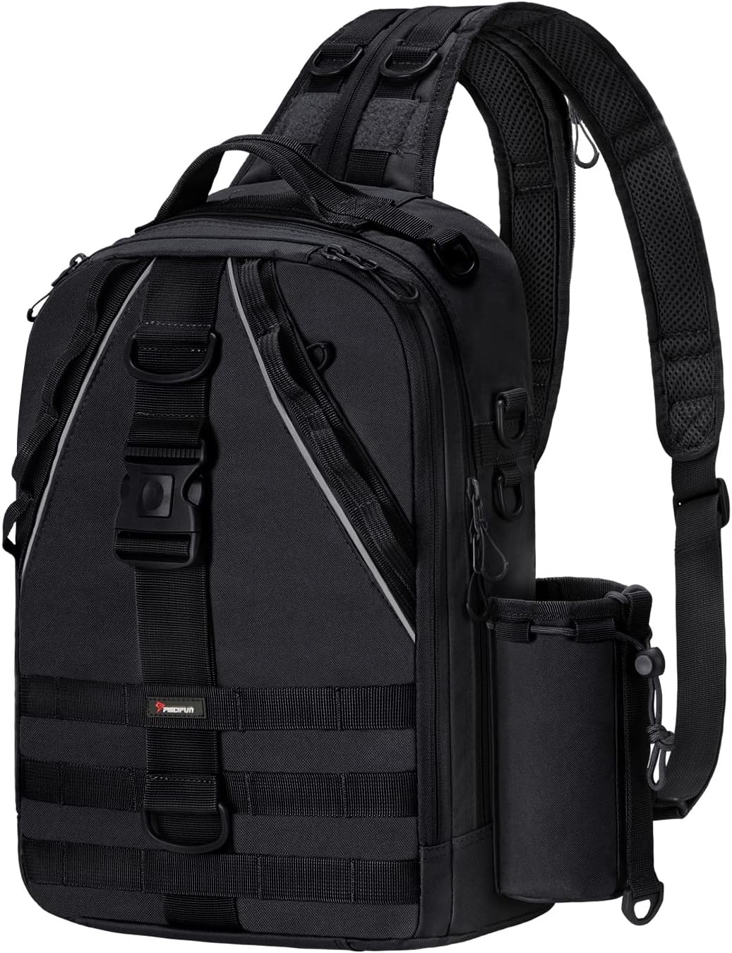 Piscifun Travel X Tackle Bag - Water-Resistant Storage Backpack for Fishing, Hiking, Cycling and Traveling - Multifunctional Outdoor Gear for Men and Women - Black Large