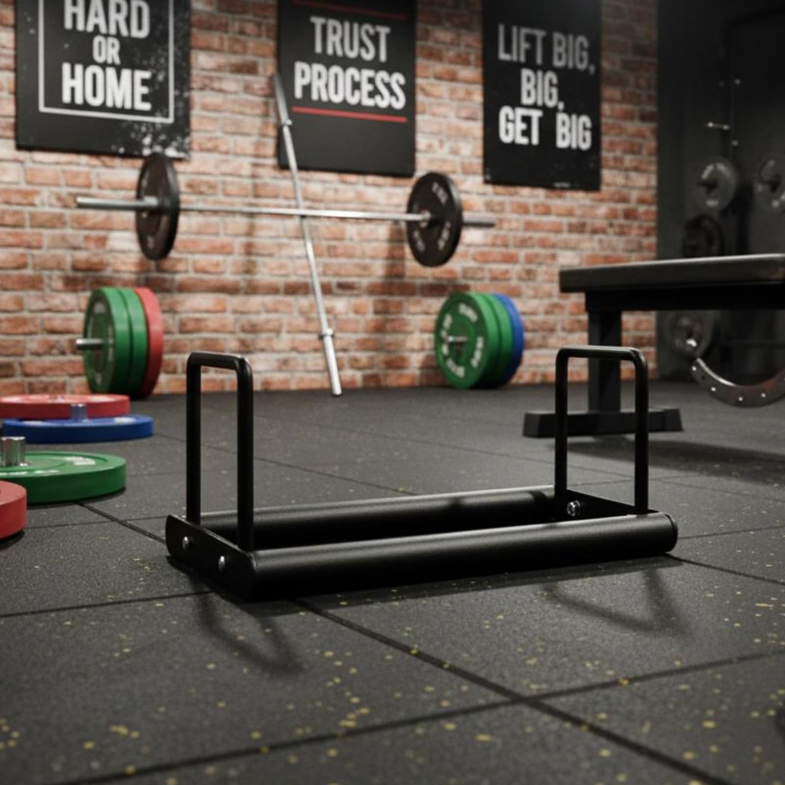 Soporte para Discos de Barra Estante de Placas Organizador de Pesas Rack de Almacenamiento Construcción Sólida con Varias Posiciones para Mayor Orden, Negro, Unidad Individual