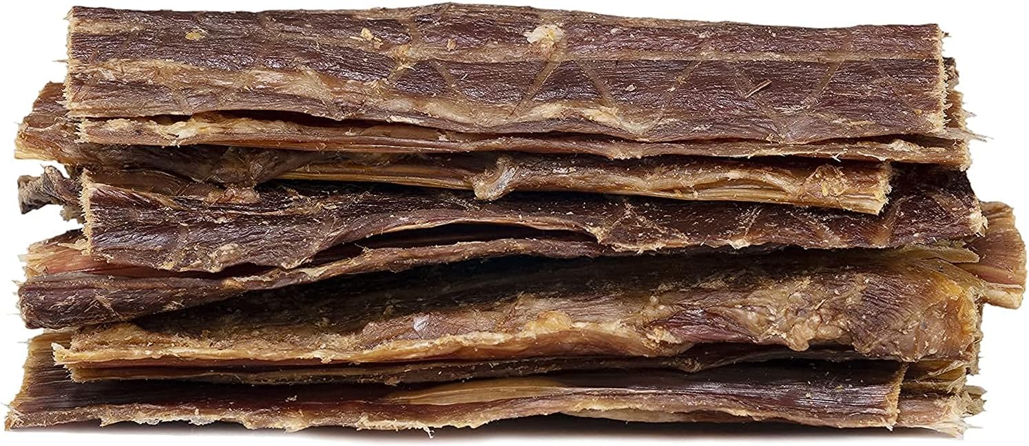 All Natural Single Ingredient Beef Esophagus Chews for Dogs - Healthy Flat Gullet Strips With Naturally Occurring Glucosamine & Chondroitin for Joint Function - Great for Any Dog Size (30 Count)
