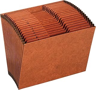 Pendaflex Heavy Duty Expanding File Folder - 21 Pockets with A-Z Tabs & Blank Customizable 1/3 Tabs - Alphabetical File Organizer - Durable, Letter Size - For Office, School & Home Use, Brown - 1 Unit