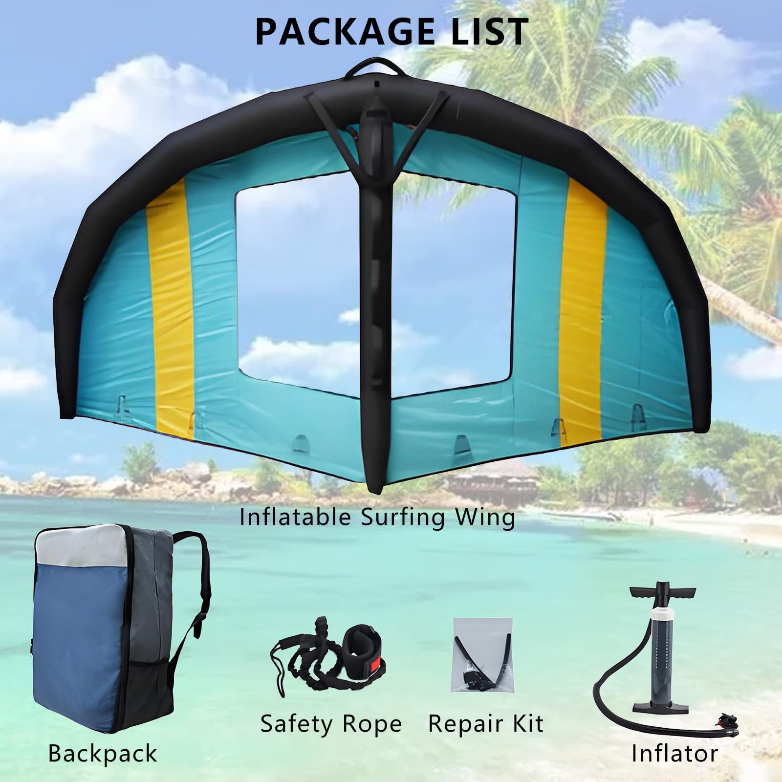 Aufblasbarer Foil-Kite-Wind-Wing, FüR Erwachsene, Surfboard-Kiteboarding Im Wasser, Aufblasbarer Foil-Board-Surf-Wing 4m²