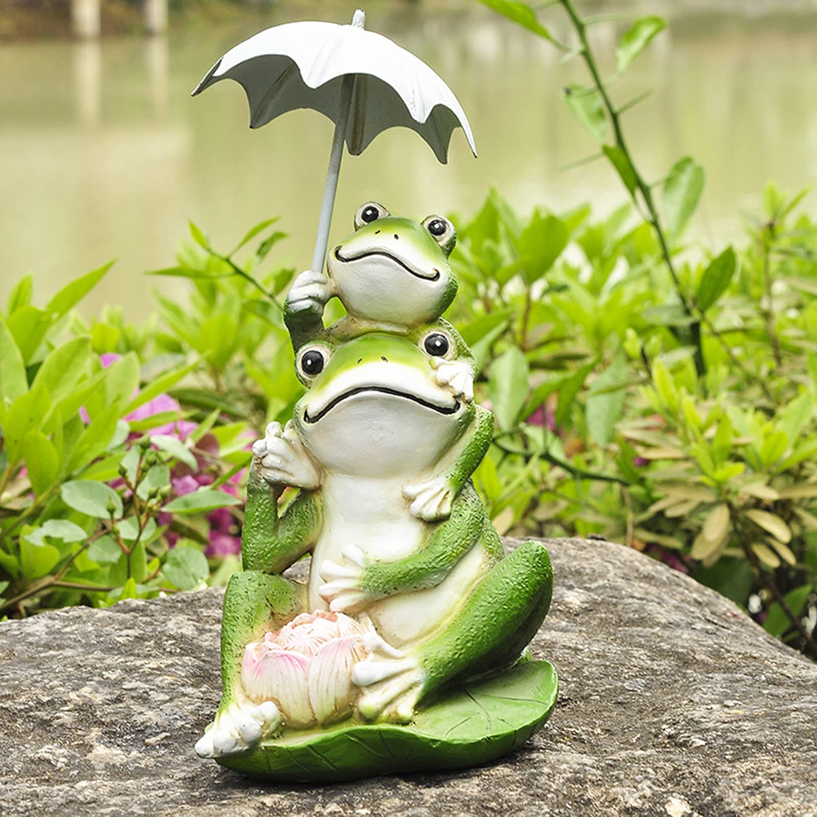 Figurine Grenouille En Résine Synthétique Avec Parapluie Et