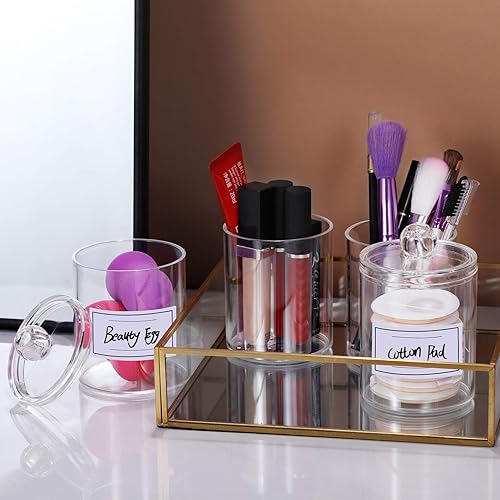 Miniatura 6 de 4 unidades dispensador de soporte Qtip de 10 onzas para bolas de algodón hisopo de algodón almohadillas redondas de algodón hilo dental juego de