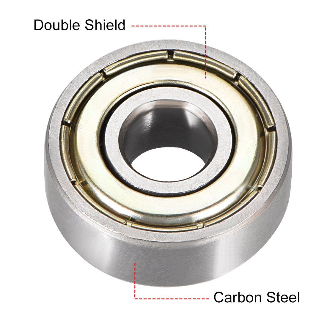 uxcell 606ZZ Deep Groove Ball Bearing Double Shield 606-2Z 80016
