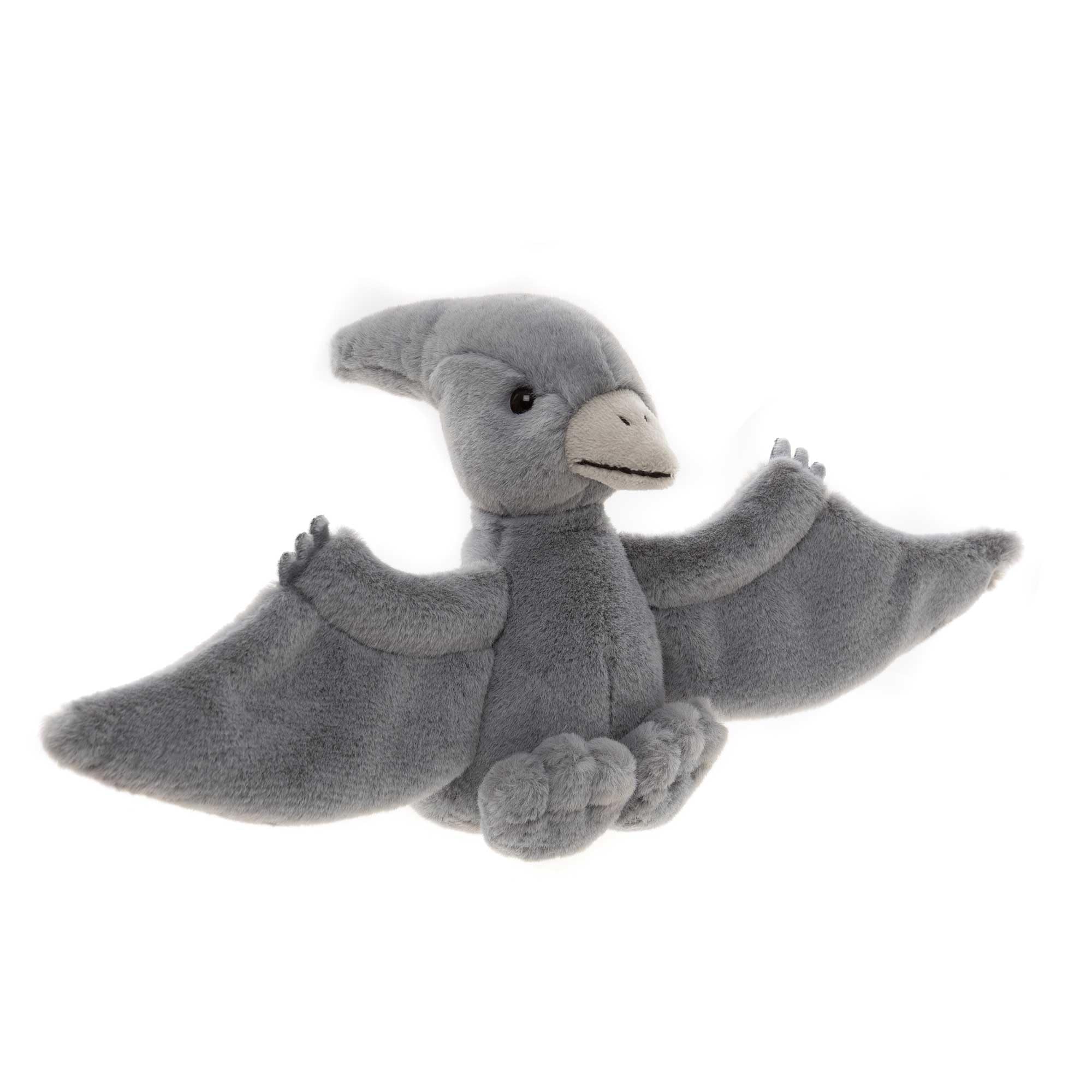 Charlie Bears Cuddle Cub Pterodactyl | Small Plush Grey Dinosaur Stuffed Animal Baby Gift Toy