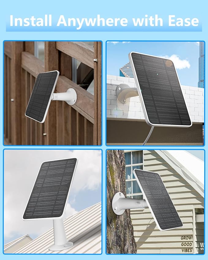 Panel solar de 5W para cámaras de seguridad compatible con Eufycam miniatura 8