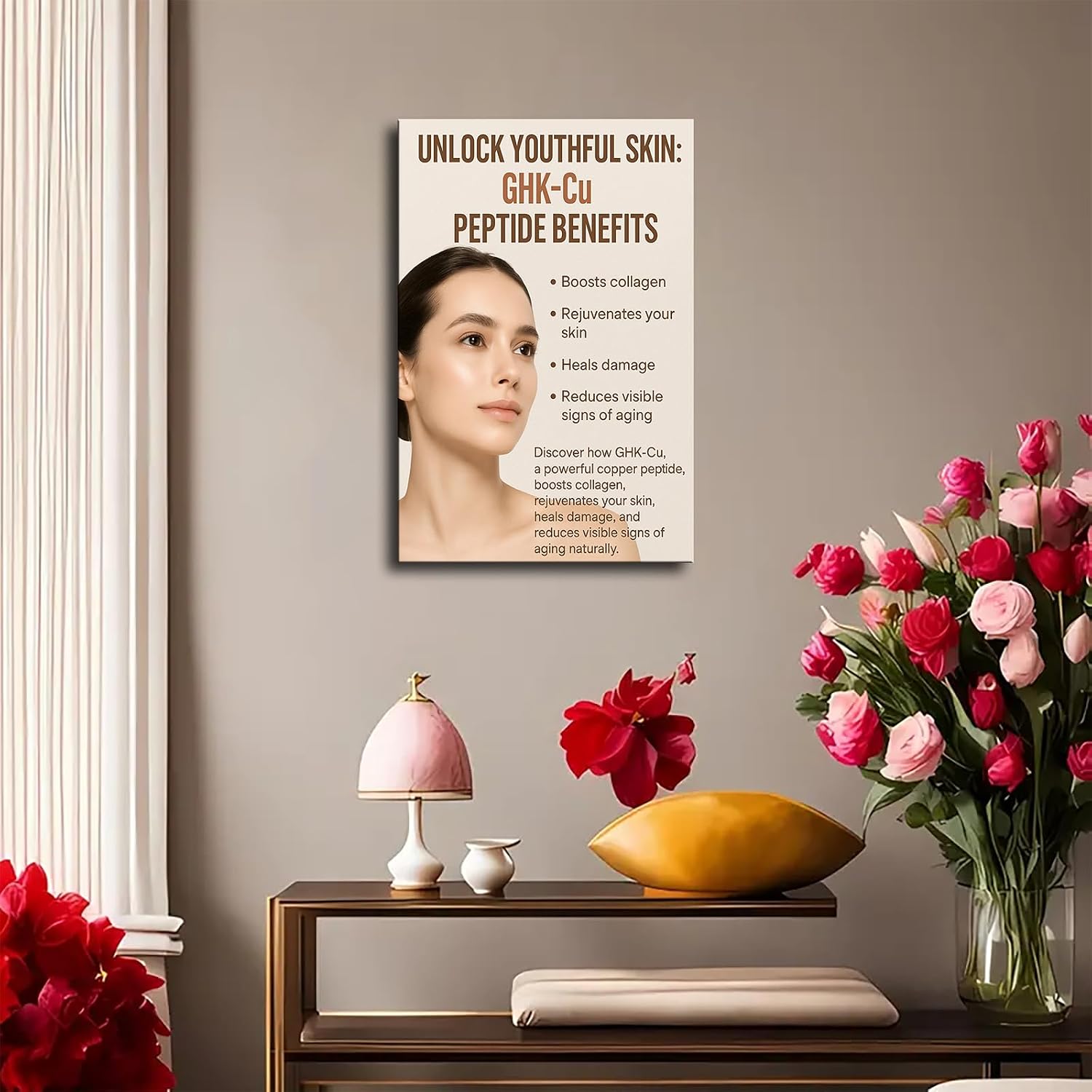The Science 0f Peptides- Skin Theory 3 Canvas Poster Print -HD Wall Art Aesthetics for Living Room Bedroom Office Kitchen bar Home Decoration (08x12inch-Unframed) image 2