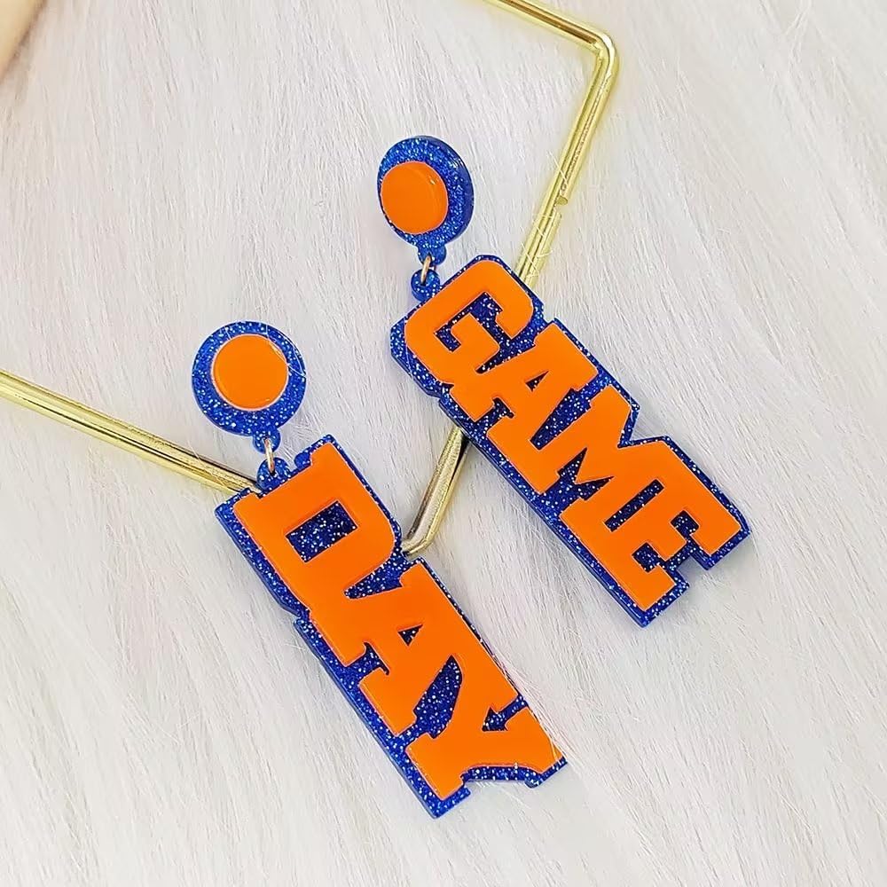 Sports Earrings Baseball Acrylic Basketball Orange Earrings Football Cute Dangle Earrings for Women Jewelry Gift - Image 3