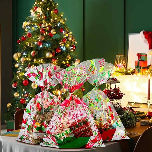 Miniatura 5 de 30 bolsas de regalo de celofán grandes de Pascua a granel de 19.7 x 27.6 pulgadas, huevos de conejo de Pascua, bolsas de plástico para regalos de