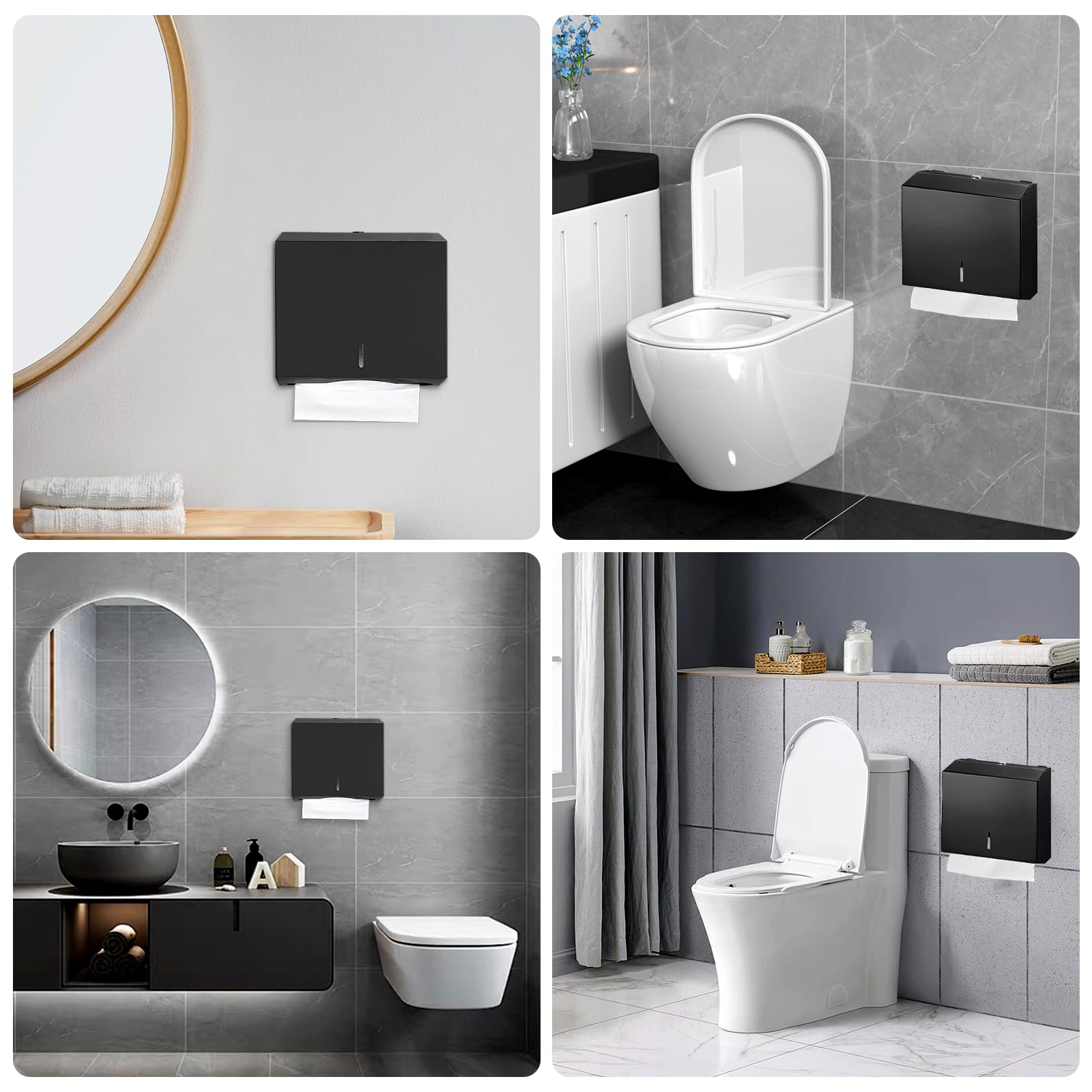 Dispensador de toallas de papel de acero inoxidable,28.2×26.2×10CM toallero de papel,dispensador de toallas para toallas de papel,dispensador de papel de acero inoxidable para baños y lugares públicos