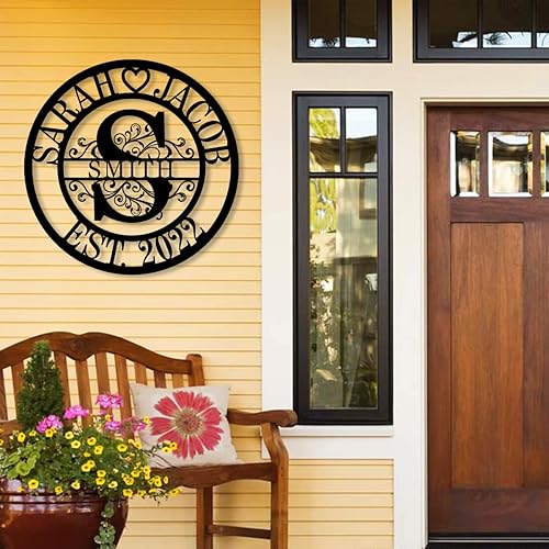 Miniatura 3 de Letreros de metal personalizados con nombre de familia, decoración de pared con monograma, letrero de apellido personalizado, arte de pared de