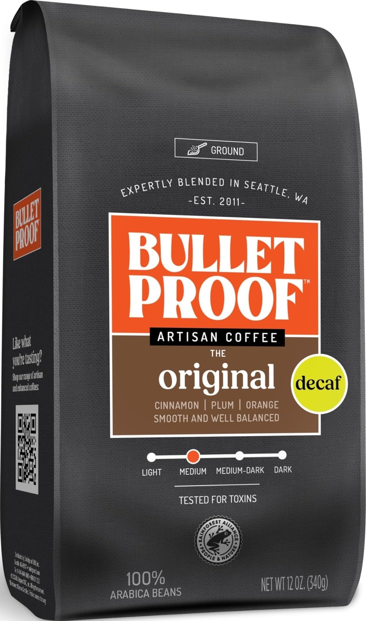 Original Medium Roast Ground Decaf Coffee, 12 Ounces, 100% Arabica Coffee, Clean Coffee Tested for Toxins | Clean Coffee Sustainably Sourced, 100% Arabica Coffee, Tested for Toxins