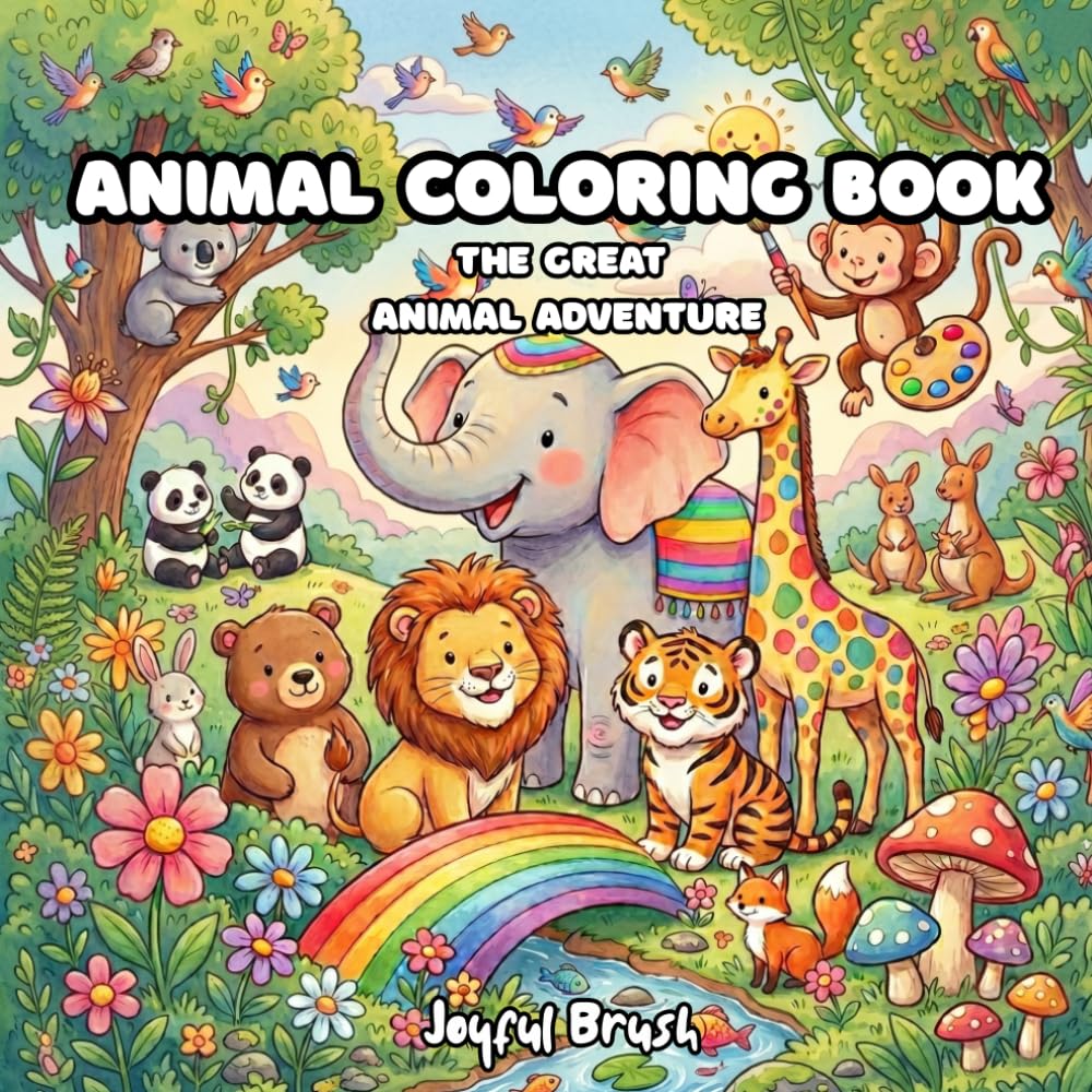 Animal Coloring Book: The Great Animal Adventure: Explore Nature’s Wonders with Hand-Drawn Illustrations of Exotic Wildlife and Domestic Pets