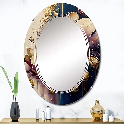 Miniatura 10 de Night Shade Tulip Design III- Vanity Mirror, Bathroom Mirrors, Wall Mirrors for Living Room, Bedroom - Round Mirror - Large 24'x24', 32'x32'