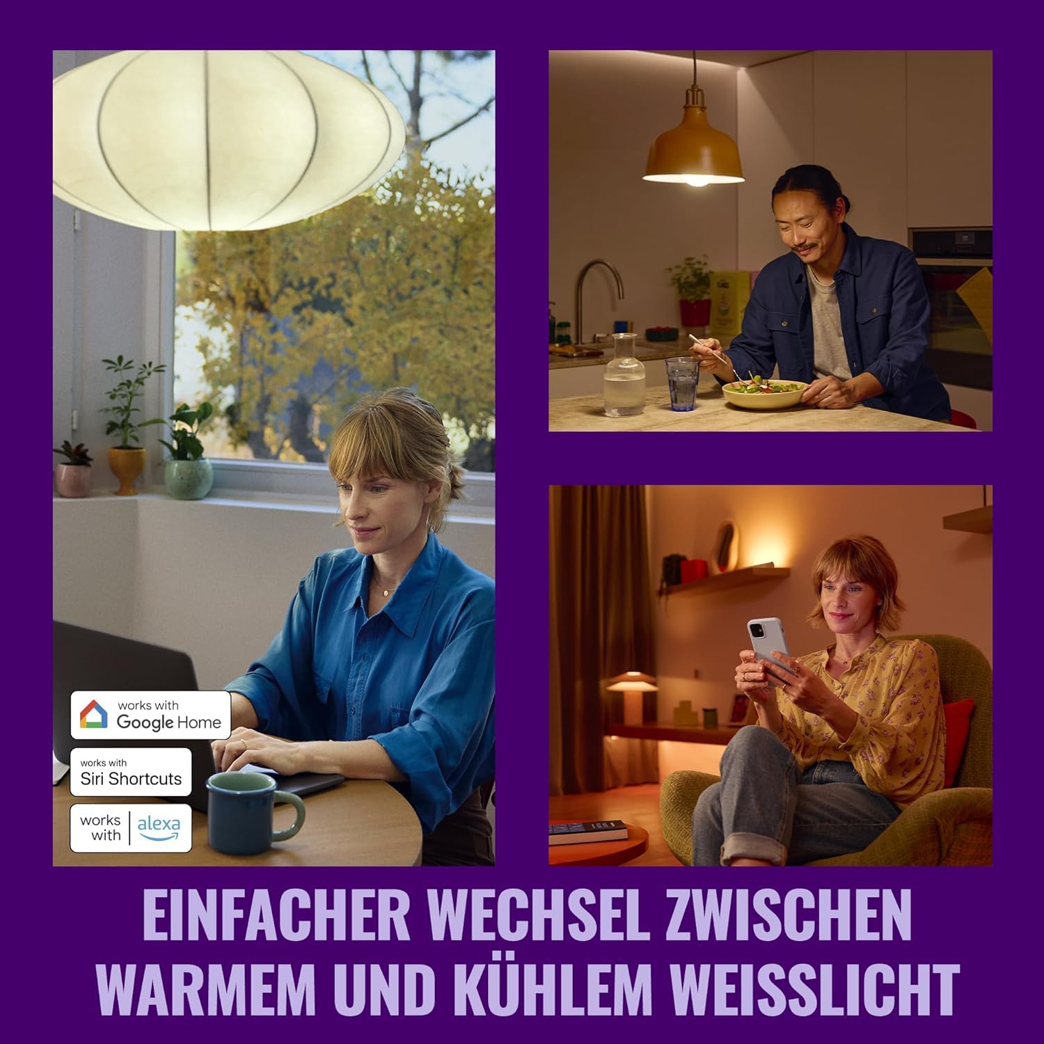 WiZ Bundle – 2 x Wi-Fi BLE 100 W A60 E27 stimmbare weiße Smart-Leuchtmittel | dimmbare LED, warmes bis kühles Licht, App- und Sprachsteuerung, funktioniert mit Alexa, Google Home und Apple