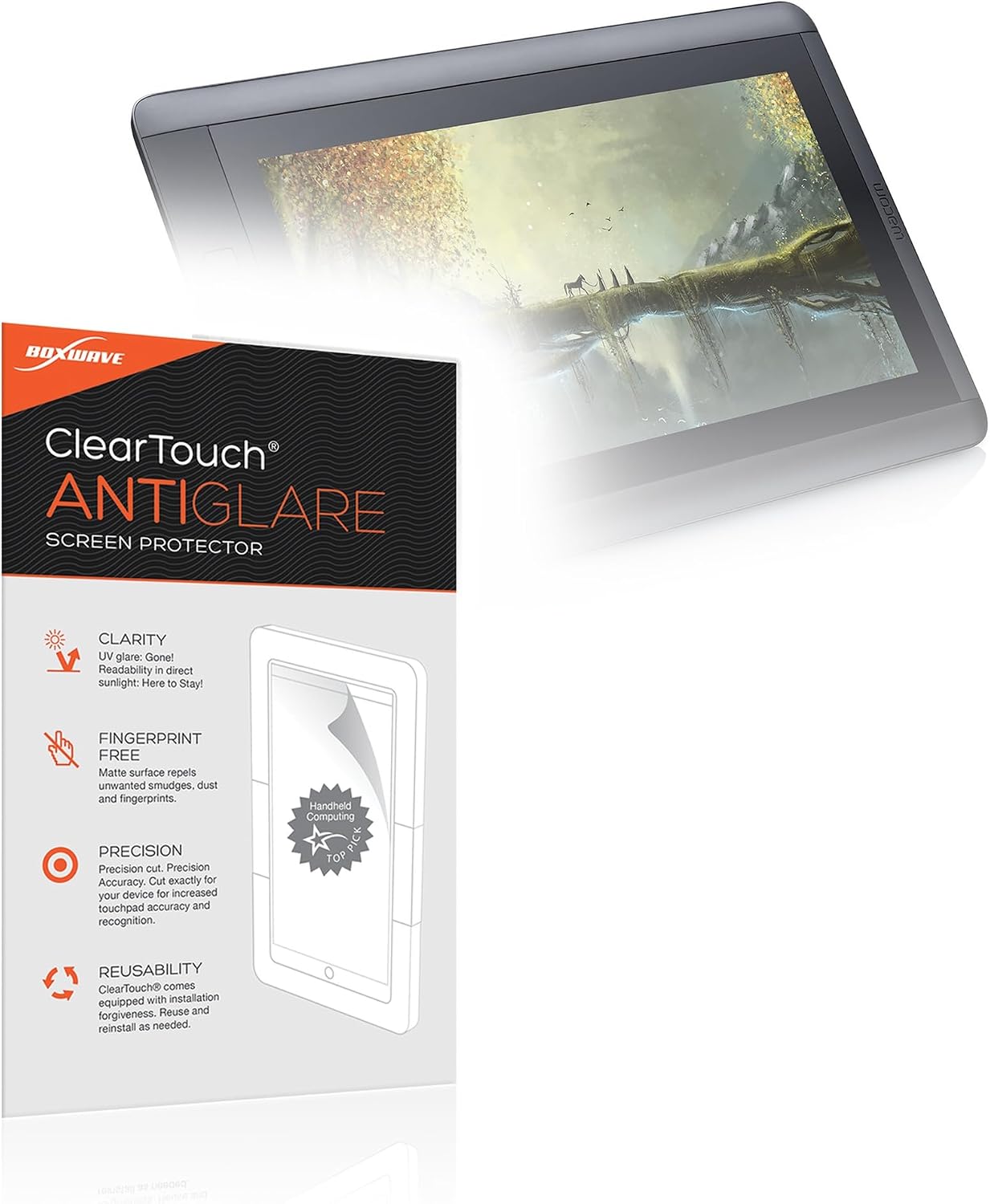 BoxWave Screen Protector Compatible with Wacom Cintiq 13HD DTK-1300 - ClearTouch Anti-Glare (2-Pack), Anti-Fingerprint Matte Film Skin