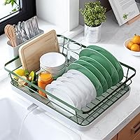 Vista 20 de Kitsure - Escurridor de platos para encimera de cocina, para organización y almacenamiento, de acero inoxidable con soporte para cubiertos, 12 x