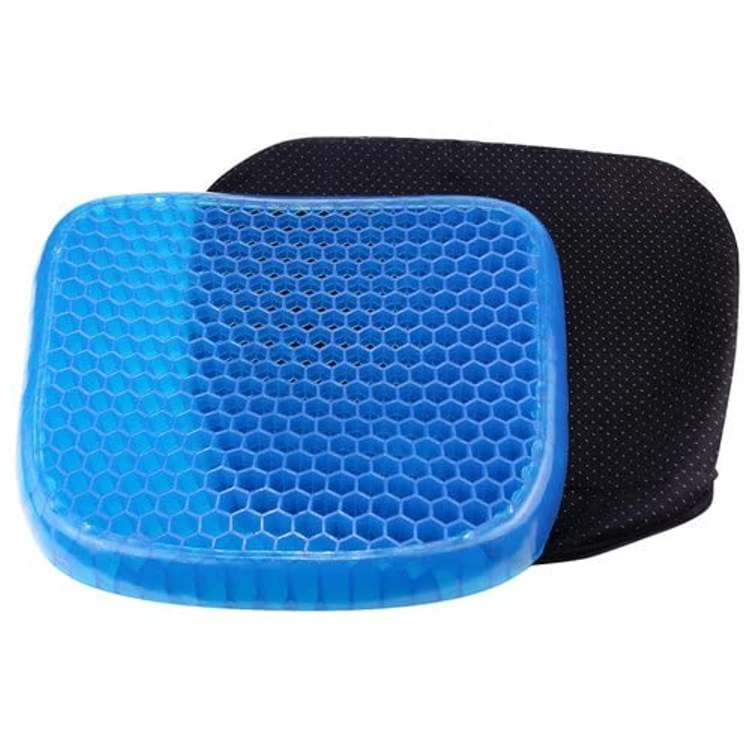 Gel Seat Cushion, Office Chair Seat Cushion with Non-Slip Cover Breathable Honeycomb Pain Relief Sciatica Egg Crate Cushion for Home Chair l Office l Car l Wheelchair