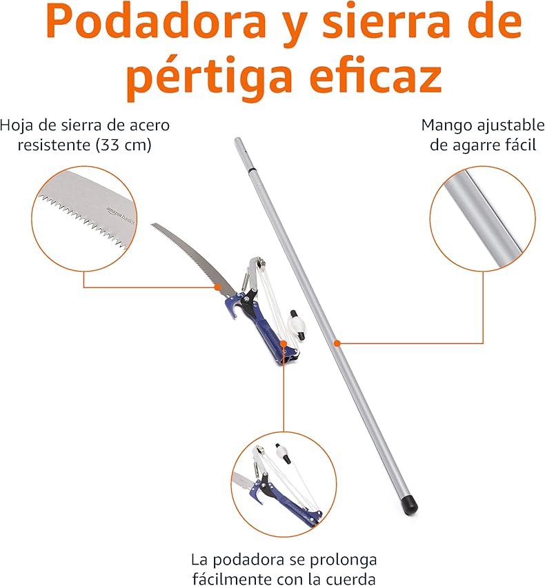 Thumbnail 2 de Amazon Basics Sierra pértiga podar 2,9 m azul