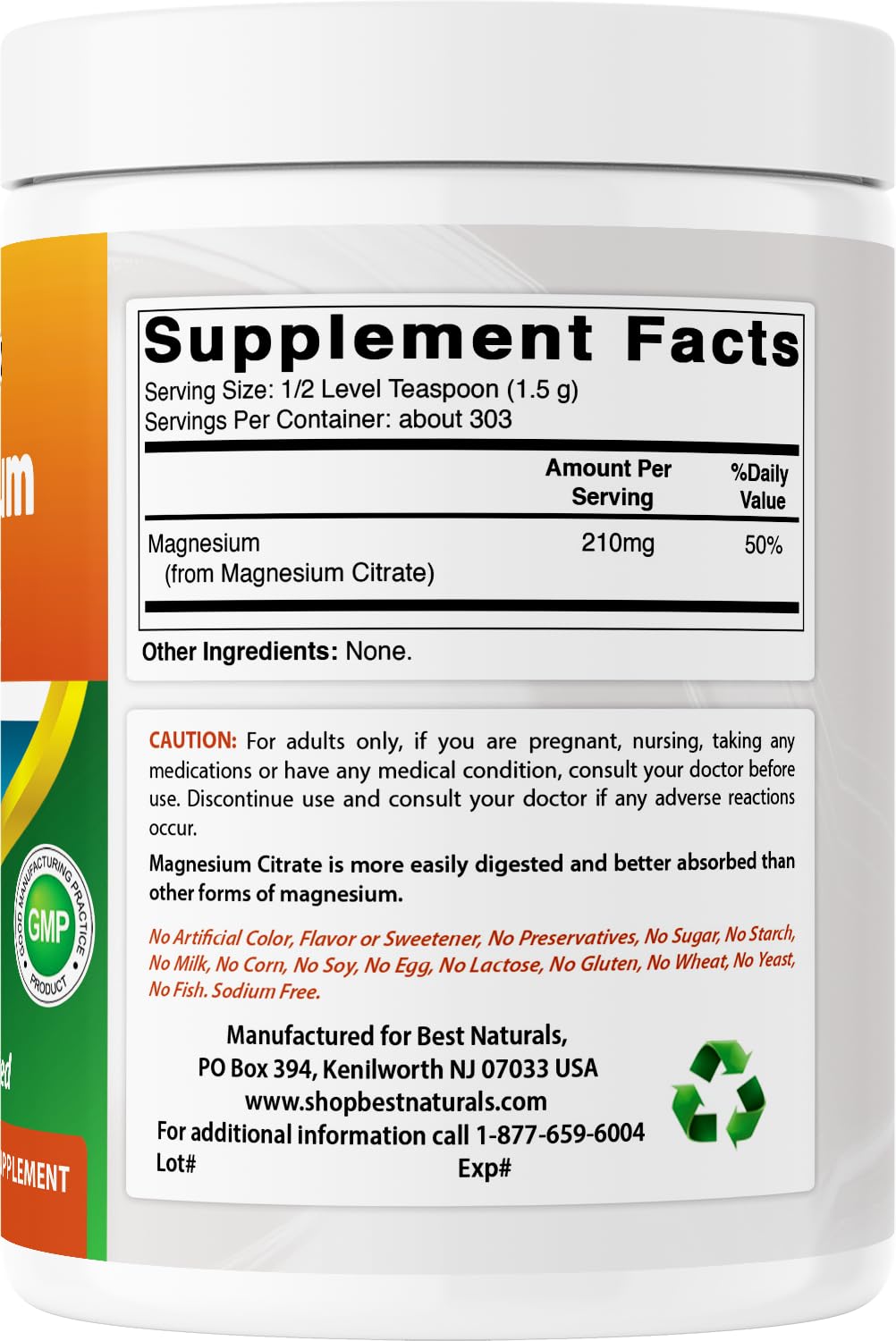 Best Naturals Magnesium Citrate Powder 1 Pound (1 LB (Pack of 1)) — Amazon image 6