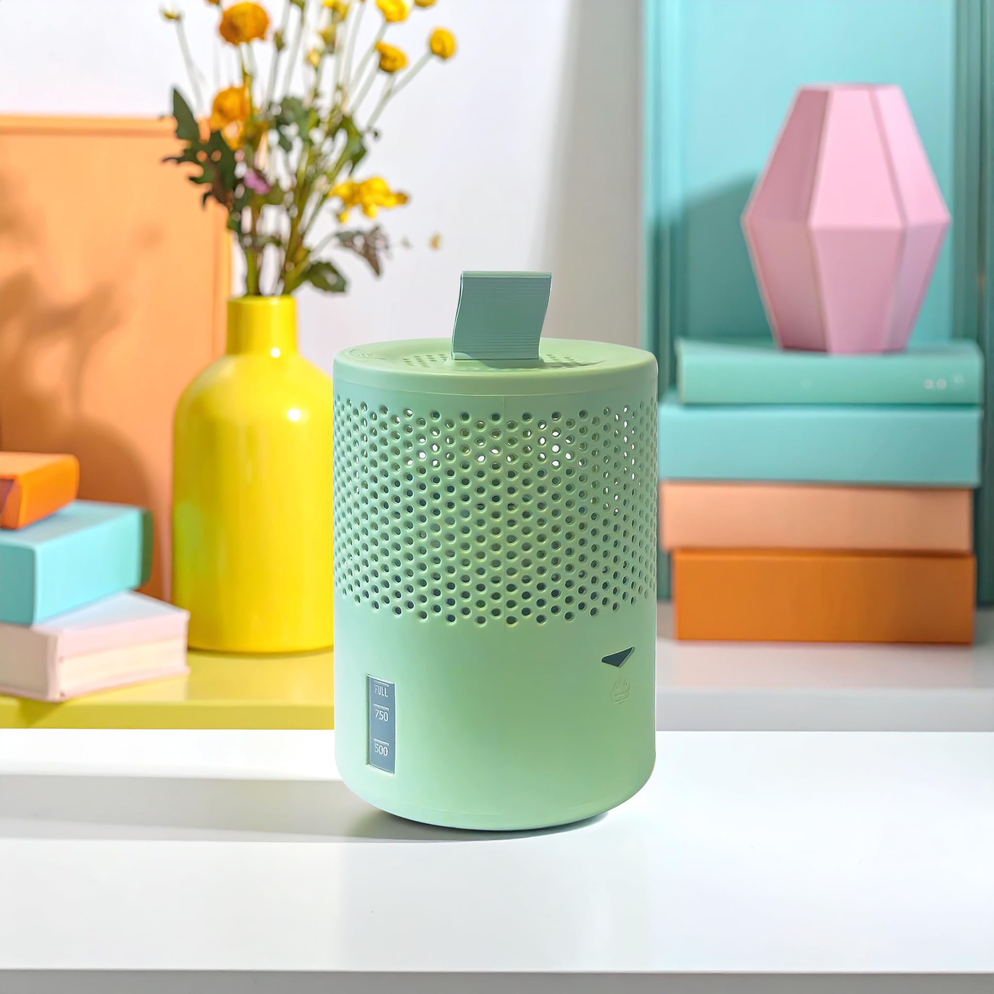 Frisch Pro Portable Dehumidifier for Room, Wardrobe & Bathroom – Quiet Operation, Auto Shut Off, Moisture Absorber, Silica Gel, Non-Electric/Manual Options - 750ml