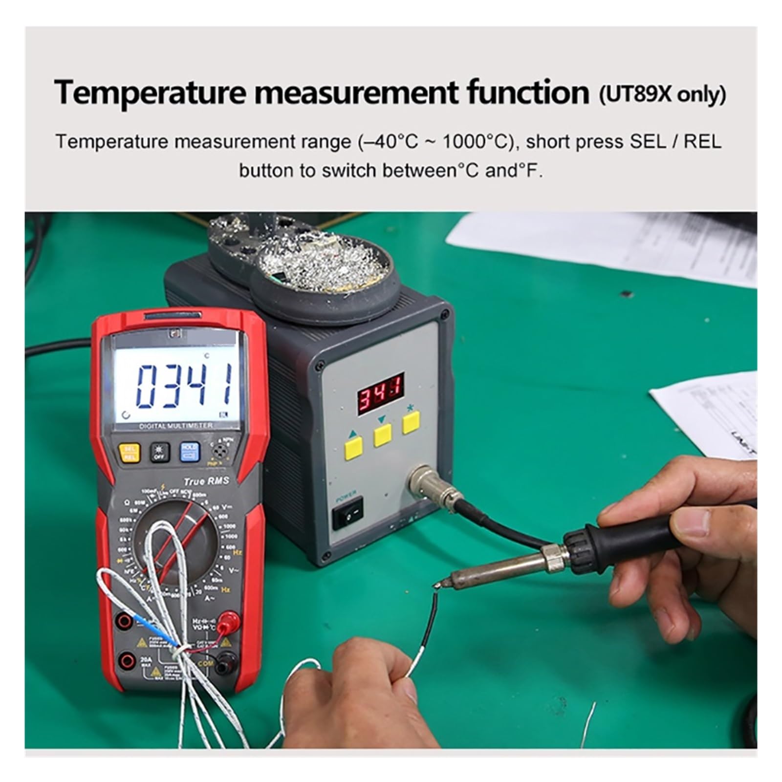 Multimetro Digitale True RMS NCV 20A Tester Di Resistenza Capacitiva Voltmetro Corrente AC DC(89XD)