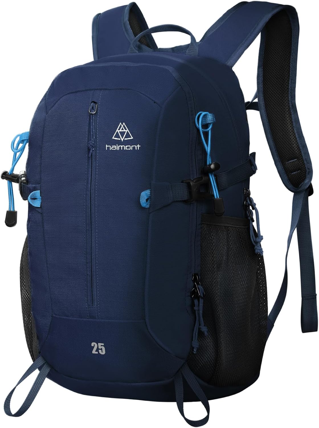 Haimont 25L Small Hiking Backpack for Men & Women, Lightweight Outdoor Travel Daypack with Zipper Pockets, Waterproof Rain Cover, Black