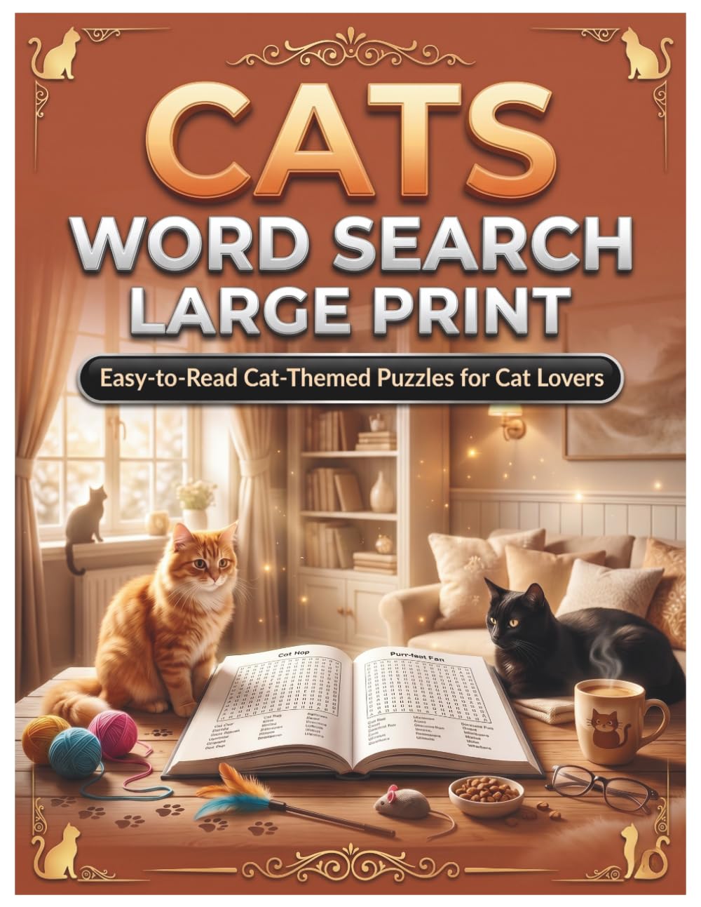 Cats Word Search Large Print: Easy-to-Read Cat-Themed Puzzles for Cat Lovers