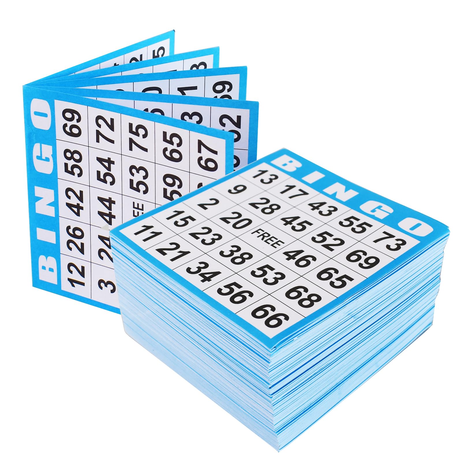 SEETOOOGAMES Disposable Bingo Cards Bulk- 1on Blue Paper (100