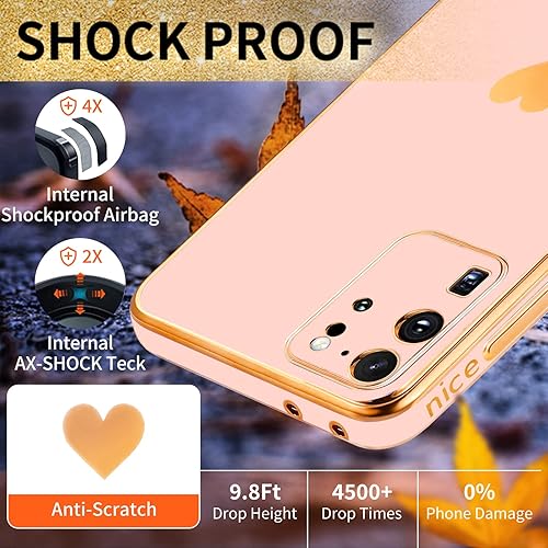 Miniatura 8 de Shorogyt Funda de corazón (3 en 1) para Samsung Galaxy S20 Ultra 5G4G de 6.9 pulgadas para mujer, bonito patrón estético de corazones de amor para